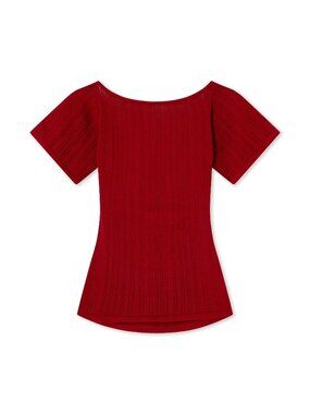 NEW Mais x Frida Rita Knit Low-Back Top in Red